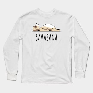 Yoga Dog Lover Savasana Sleeping Namaste Puppy Doggy Doga Long Sleeve T-Shirt